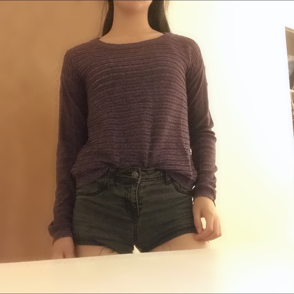 Purple glitter thin sweater top 💜